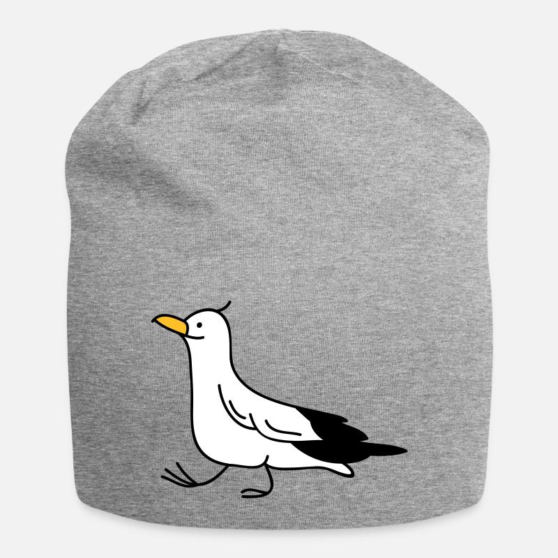 Funny seagull - Jersey Beanie - heather grey