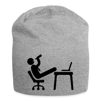 arbeiten job mitarbeiter lustig bier - Jersey-Beanie - Grau meliert - Vorne