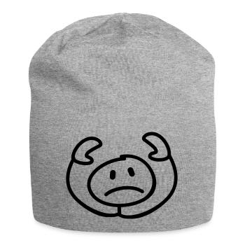 resigned stick man head - Jersey Beanie - heather grey - Front