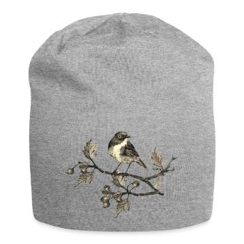 Vogel - Jersey-Beanie - Grau meliert - Vorne