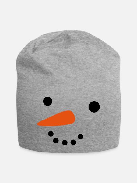 Schneemann - Jersey-Beanie - Grau meliert