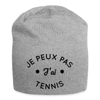 Je peux pas j'ai Tennis - Bonnet en jersey - gris chiné - Devant