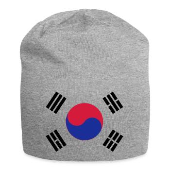 South Korea Flag - Jersey Beanie - heather grey - Front