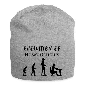 Home Office Evolution of Homo Officius Bürohumor - Jersey-Beanie - Grau meliert - Vorne