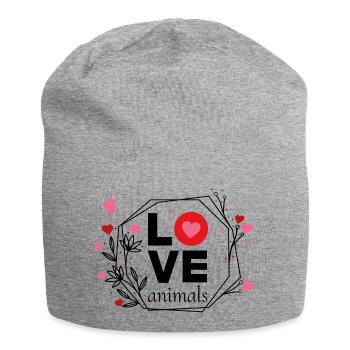 Love Animals - Jersey Beanie - heather grey - Front