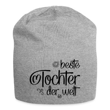 Beste Tochter der Welt - Jersey-Beanie - Grau meliert - Vorne