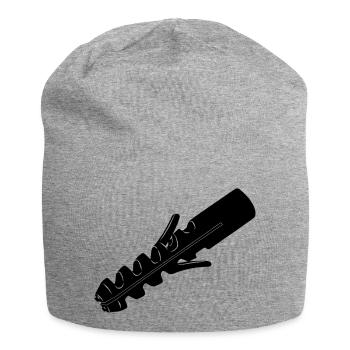 Stecker Wandstecker für Schraube - Jersey-Beanie - Grau meliert - Vorne