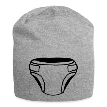 Design Windel Clipart - Jersey-Beanie - Grau meliert - Vorne
