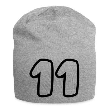 11 - Jersey-Beanie - Grau meliert - Vorne