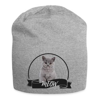 Katze Meow süße Britisch Kurzhaar Mietzekatze grau - Jersey-Beanie - Grau meliert - Vorne
