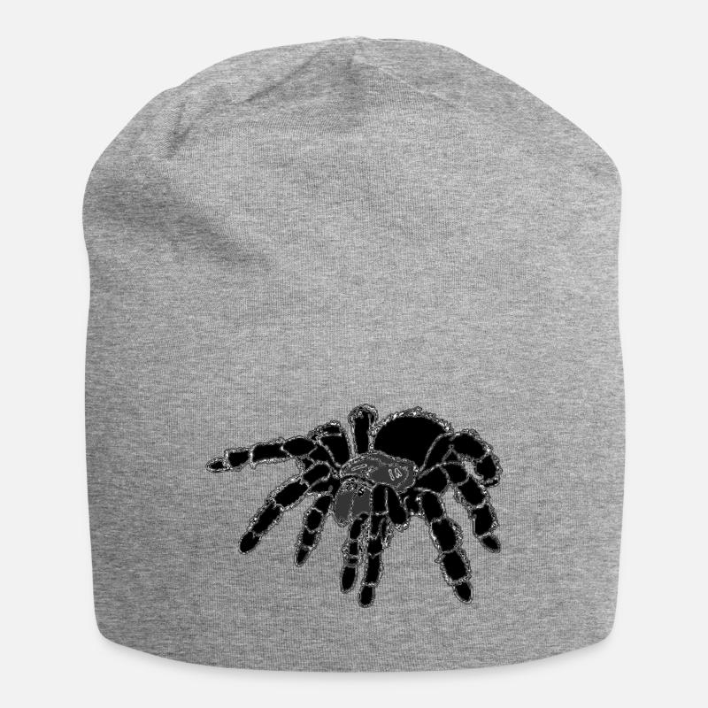 Tarantel, Spinne, große Spinne , schwarz - Jersey-Beanie - Grau meliert