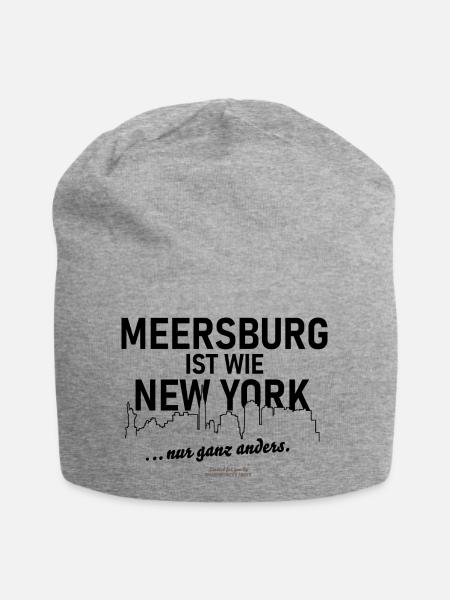 Meersburg ist wie New York - Jersey-Beanie - Grau meliert