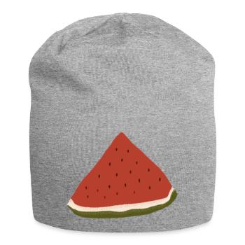 Wassermelone, Watermelon, Melone - Jersey-Beanie - Grau meliert - Vorne