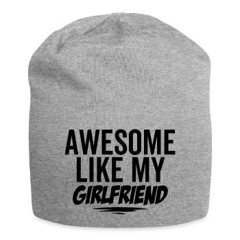Großartig wie meine Freundin - Jersey-Beanie - Grau meliert - Vorne