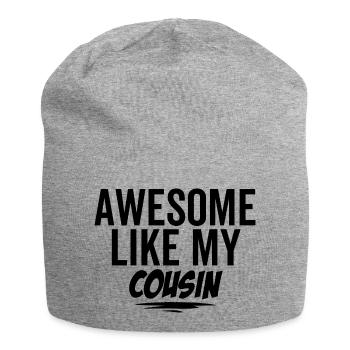 Großartig wie mein Cousin - Jersey-Beanie - Grau meliert - Vorne