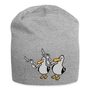 2 Stoner Seagull Friends - Jersey Beanie - heather grey - Front