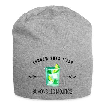 économisons l'eau buvons les mojitos - Bonnet en jersey - gris chiné - Devant