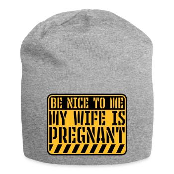 ma femme est enceinte - Bonnet en jersey - gris chiné - Devant