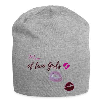 Mum of two Girls - Jersey Beanie - heather grey - Front