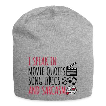 speak lyrics and sarcasm - Jersey Beanie - heather grey - Front