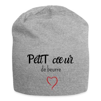 Petit cœur de beurre - Bonnet en jersey - gris chiné - Devant