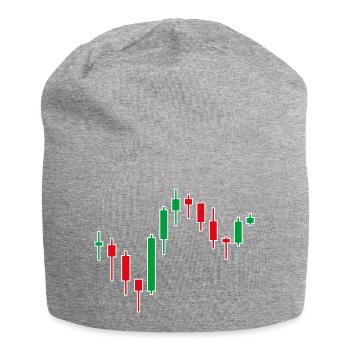 Aktien Chart - Jersey-Beanie - Grau meliert - Vorne