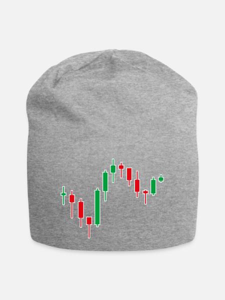 Aktien Chart - Jersey-Beanie - Grau meliert