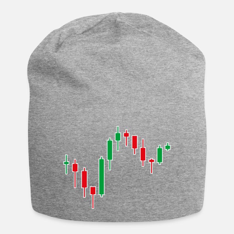 Aktien Chart - Jersey-Beanie - Grau meliert