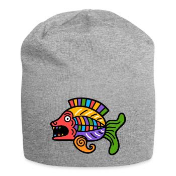 Culture of the Incas, fish symbol - Jersey Beanie - heather grey - Front