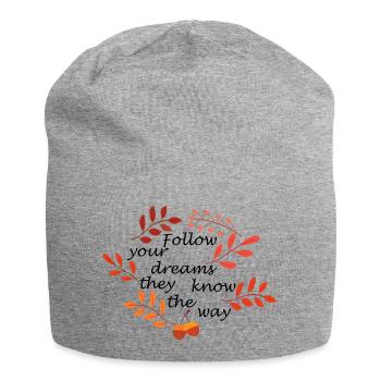 Herbstlaub und Eicheln Muster - Jersey-Beanie - Grau meliert - Vorne