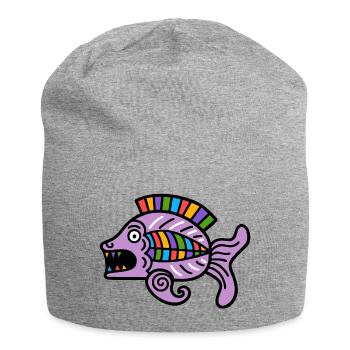 Culture of the Incas, fish symbol - Jersey Beanie - heather grey - Front