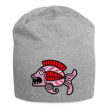 Culture of the Incas, fish symbol - Jersey Beanie - heather grey - Front