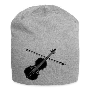 Geige - Jersey-Beanie - Grau meliert - Vorne