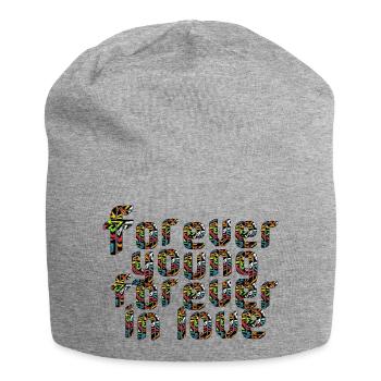 Forever young forever in love - Jersey Beanie - heather grey - Front
