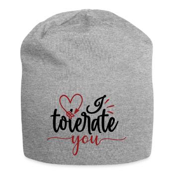 I tolerate you - Jersey Beanie - heather grey - Front