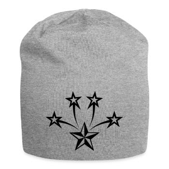 Étoile avec quatre étoiles rayonnantes au-dessus - Bonnet en jersey - gris chiné - Devant