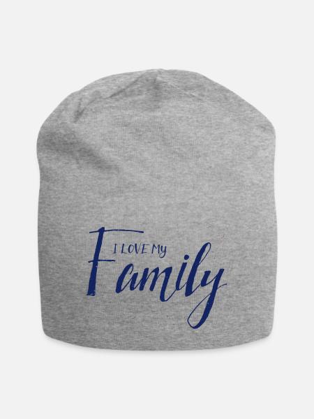 i love my Family - Jersey-Beanie - Grau meliert