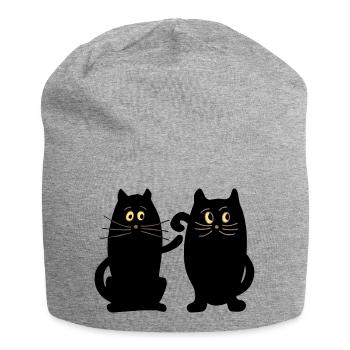 Chats - Bonnet en jersey - gris chiné - Devant