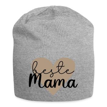 beste Mama - Jersey-Beanie - Grau meliert - Vorne