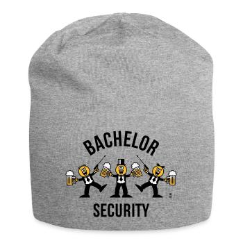 Bachelor Security (JGA / Karikatur / Tanz / 3C B) - Jersey-Beanie - Grau meliert - Vorne