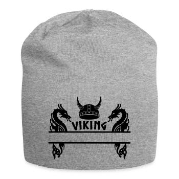 Namensschild des Wikingerdrachenhelms - Jersey-Beanie - Grau meliert - Vorne
