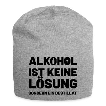 Alkohol ist keine Lösung sondern ein Destillat - Jersey-Beanie - Grau meliert - Vorne