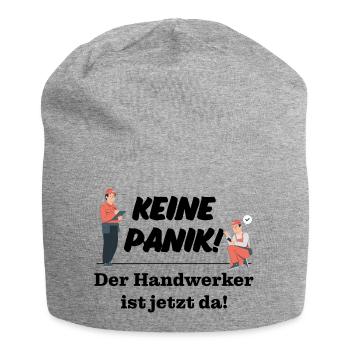 Keine Panik! Der Handwerker ist da! Technik, Azubi - Jersey-Beanie - Grau meliert - Vorne
