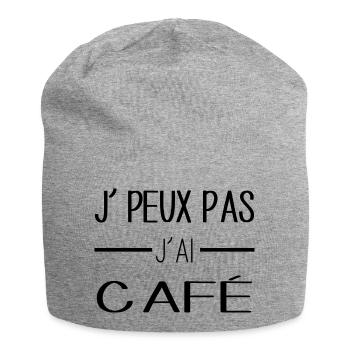 J'peux pas j'ai café bestseller -Je peux pas j'ai - Bonnet en jersey - gris chiné - Devant