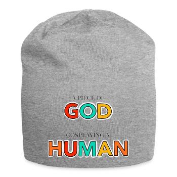 Un morceau de dieu - Bonnet en jersey - gris chiné - Devant