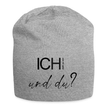 ICH steh zu mir und du? - Jersey-Beanie - Grau meliert - Vorne