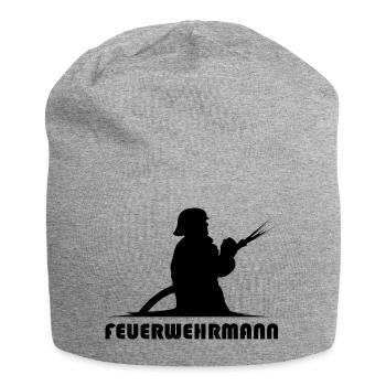 Feuerwehrmann Logo Icon Symbol Löschzug Schlauch - Jersey-Beanie - Grau meliert - Vorne