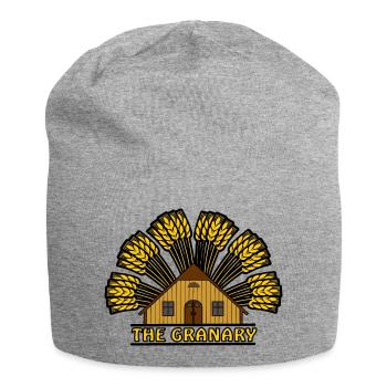 Granary color with grain arch above it - Jersey Beanie - heather grey - Front