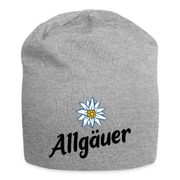 Allgäuer - Alpen Edelweiß aus dem Allgäu - Jersey-Beanie - Grau meliert - Vorne