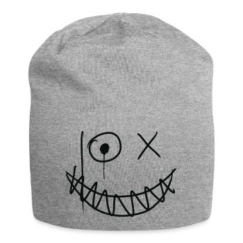 Hahaha grinsekatze - Jersey-Beanie - Grau meliert - Vorne